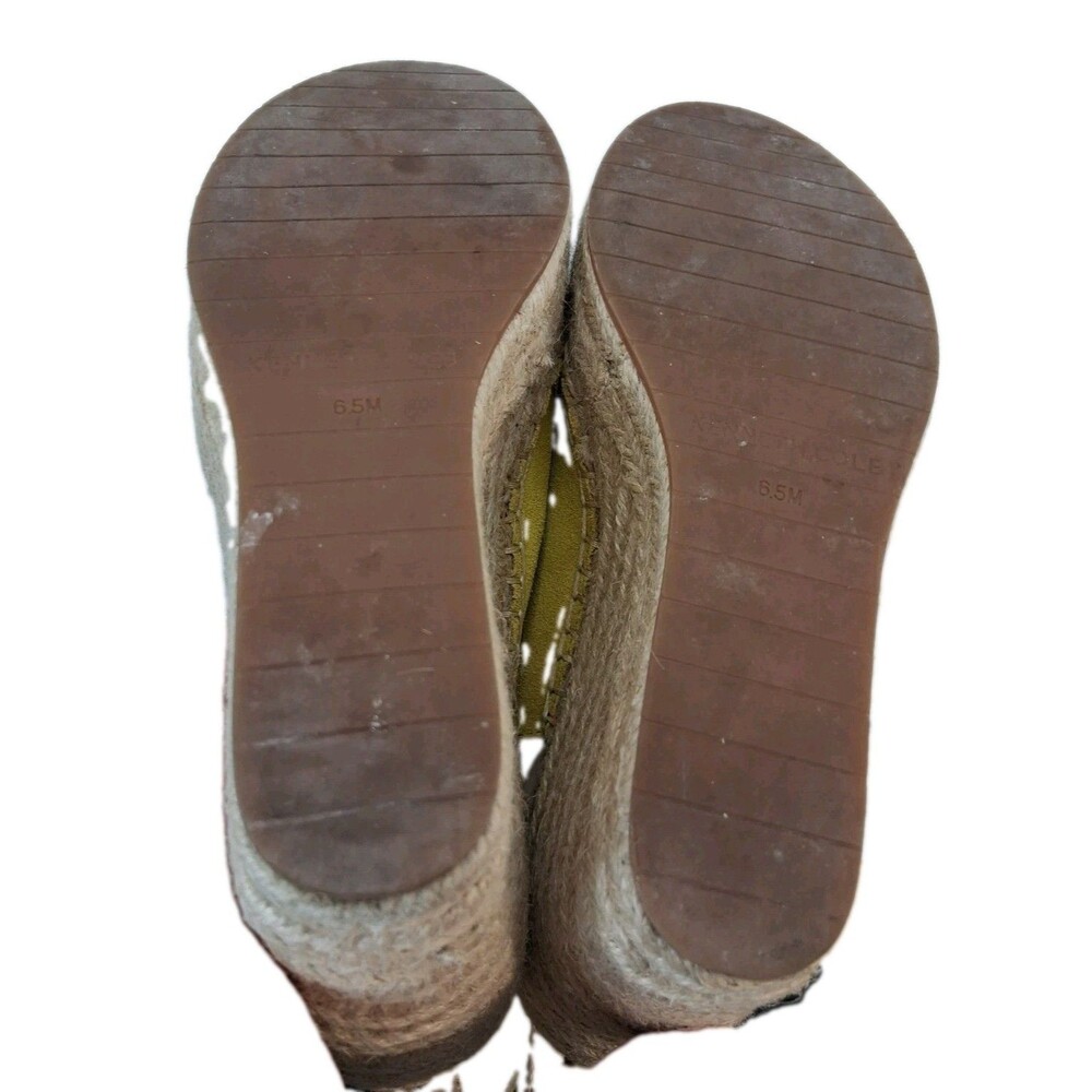 Kenneth Cole NY Olivia Yellow Suede Espadrille Wedge Sandals Ankle Strap Sz 6.5 - Picture 11 of 13